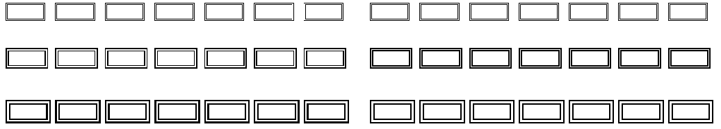 テストケースのパッチ適用前(左半分)とパッチ適用後(右半分)の表示結果